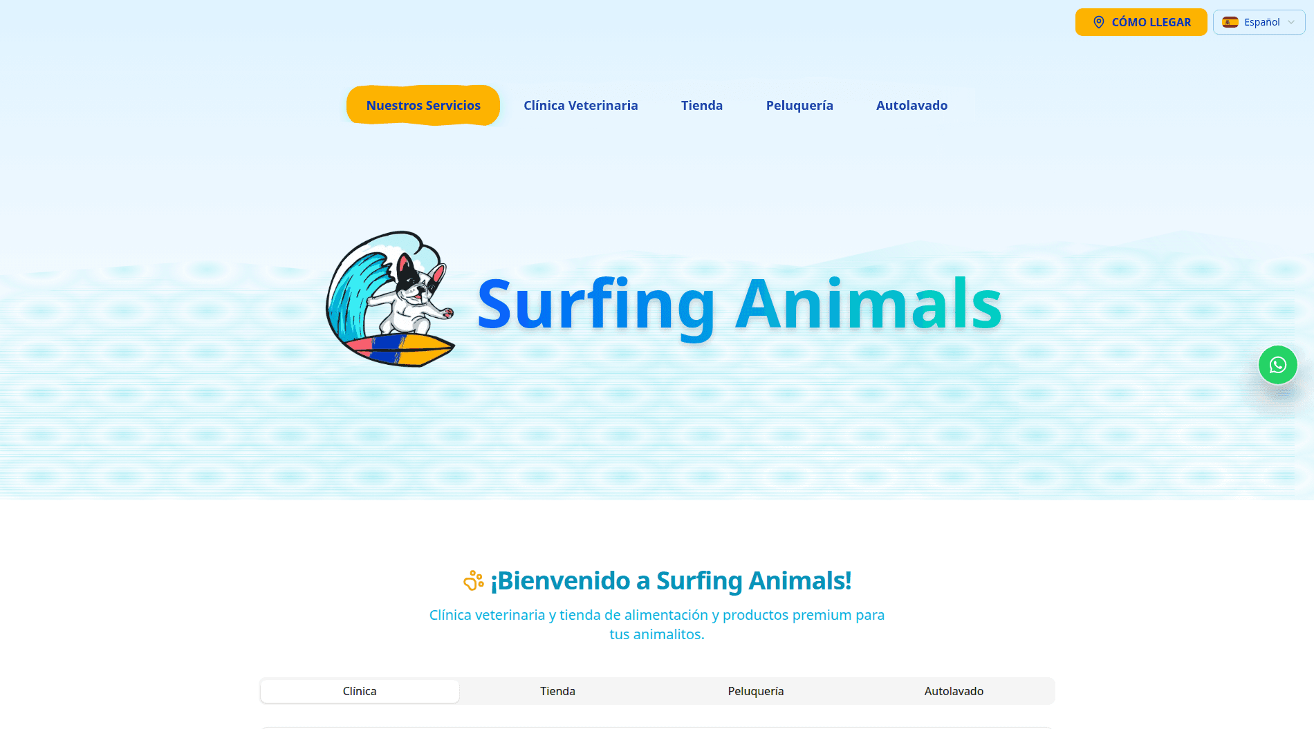 Captura del proyecto Surfing Animals